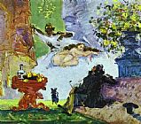 Paul Cezanne Canvas Paintings - A Modern Olympia 1873
